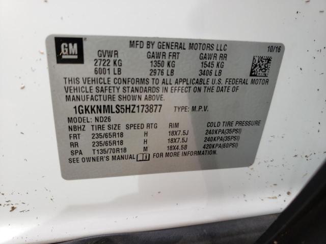 Photo 10 from auction – 2017 GMC ACADIA SLT with VIN 1GKKNMLS5HZ173877