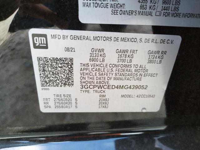 Photo 10 from auction – 2021 CHEVROLET SILVERADO with VIN 3GCPWCED4MG439052