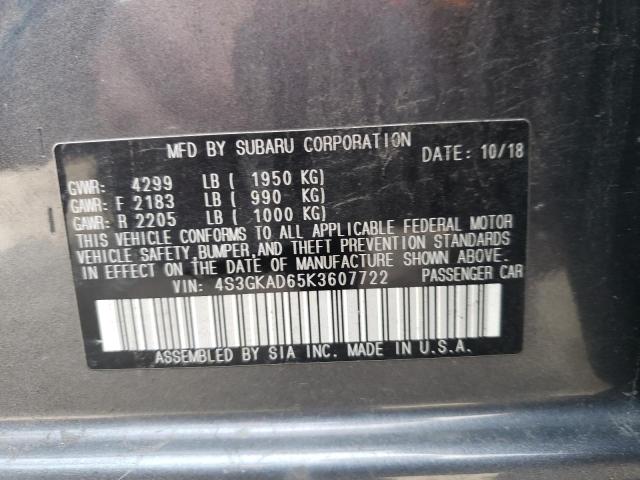 Photo 10 from auction – 2019 SUBARU IMPREZA PR with VIN 4S3GKAD65K3607722
