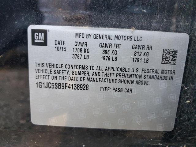 Photo 10 from auction – 2015 CHEVROLET SONIC LT with VIN 1G1JC5SB9F4138928