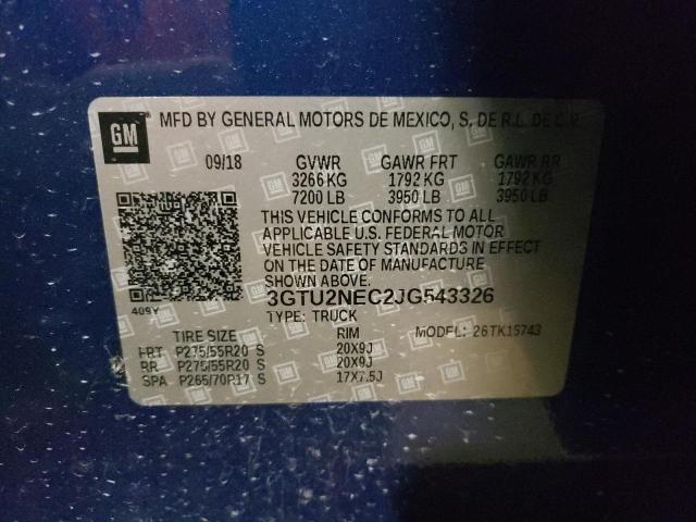 Photo 10 from auction – 2018 GMC SIERRA K15 with VIN 3GTU2NEC2JG543326