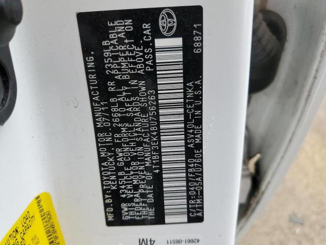 Photo 10 from auction – 2011 TOYOTA CAMRY BASE with VIN 4T1BF3EK4BU756263