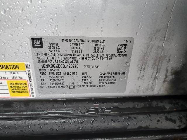 Photo 10 from auction – 2013 CHEVROLET TRAVERSE L with VIN 1GNKRGKD8DJ123270