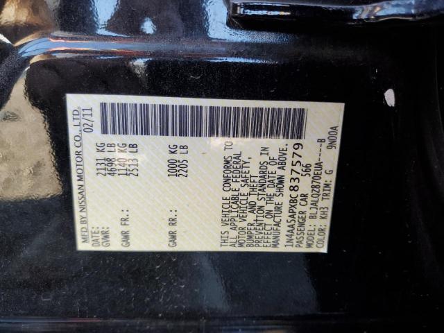 Photo 10 from auction – 2011 NISSAN MAXIMA S with VIN 1N4AA5APXBC837579