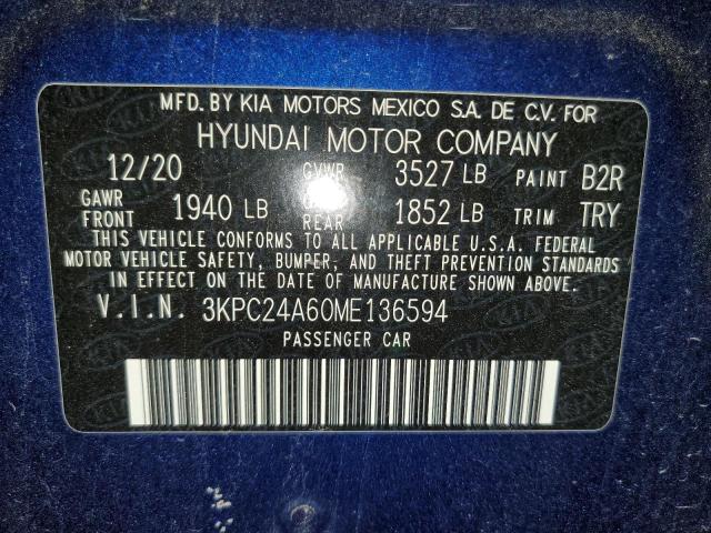 Photo 10 from auction – 2021 HYUNDAI ACCENT SE with VIN 3KPC24A60ME136594