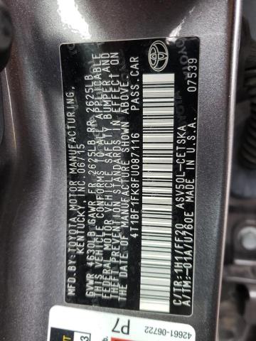 Photo 10 from auction – 2015 TOYOTA CAMRY LE with VIN 4T1BF1FK8FU087116