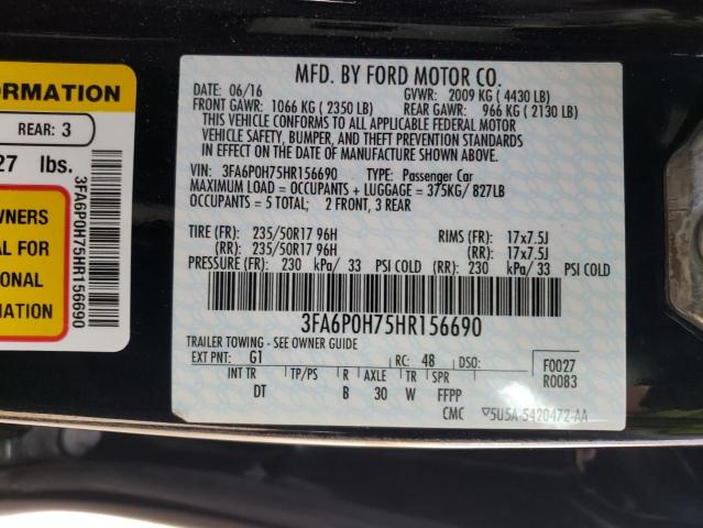 Photo 10 from auction – 2017 FORD FUSION SE with VIN 3FA6P0H75HR156690