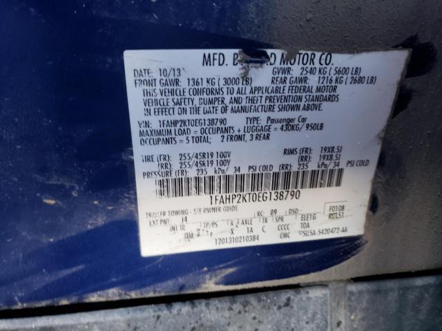 Photo 10 from auction – 2014 FORD TAURUS SHO with VIN 1FAHP2KT0EG138790