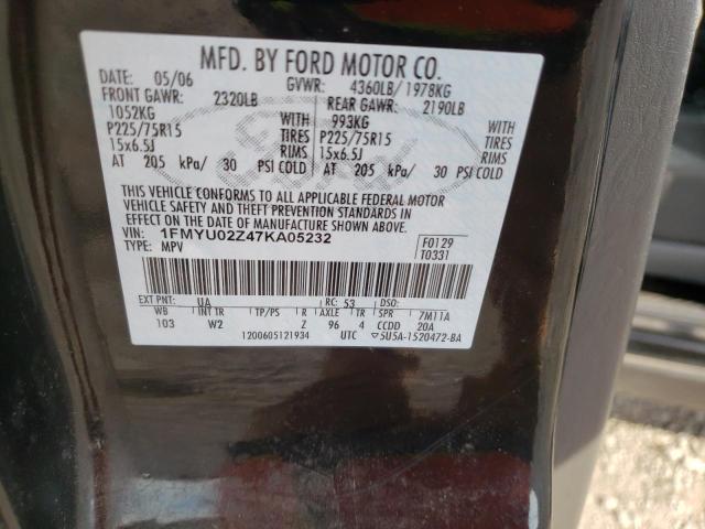 Photo 10 from auction – 2007 FORD ESCAPE XLS with VIN 1FMYU02Z47KA05232