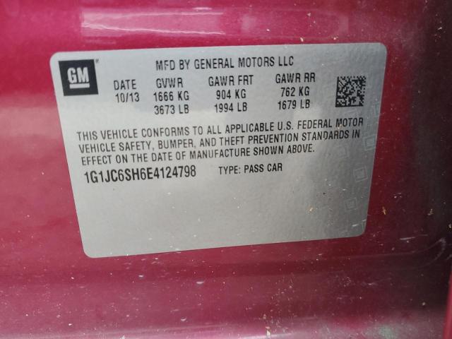 Photo 10 from auction – 2014 CHEVROLET SONIC LT with VIN 1G1JC6SH6E4124798
