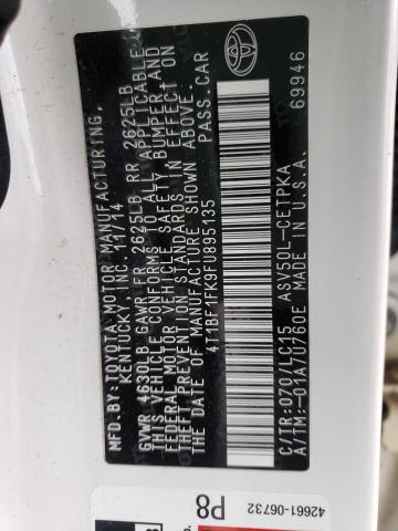 Photo 10 from auction – 2015 TOYOTA CAMRY LE with VIN 4T1BF1FK9FU895135