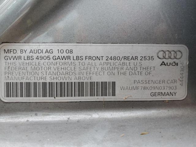 Photo 10 from auction – 2009 AUDI A4 PRESTIG with VIN WAUMF78K09N037903