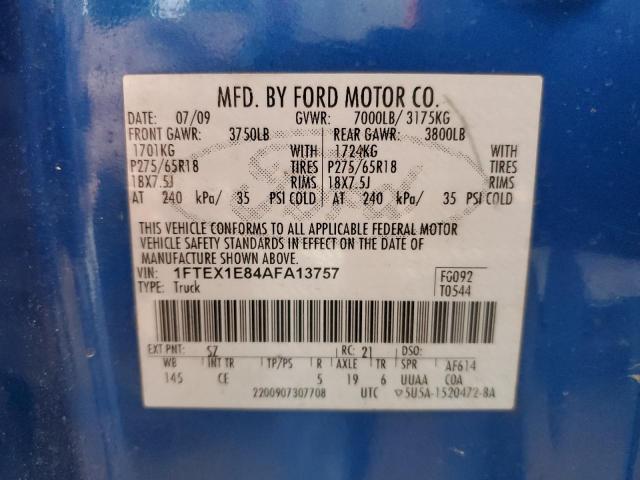 Photo 10 from auction – 2010 FORD F150 SUPER with VIN 1FTEX1E84AFA13757