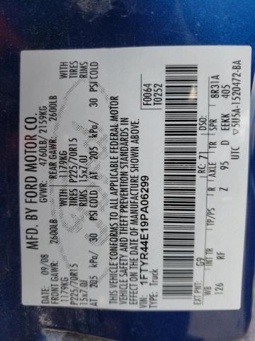 Photo 10 from auction – 2009 FORD RANGER SUP with VIN 1FTYR44E19PA06299