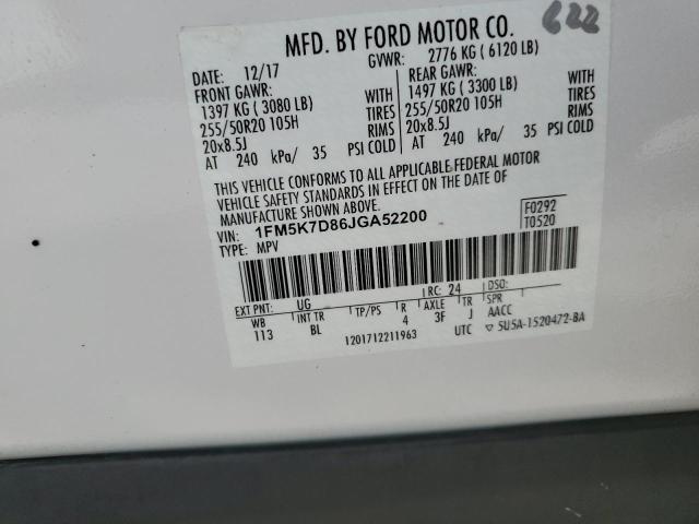 Photo 10 from auction – 2018 FORD EXPLORER X with VIN 1FM5K7D86JGA52200