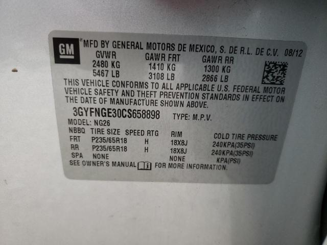 Photo 10 from auction – 2012 CADILLAC SRX with VIN 3GYFNGE30CS658898