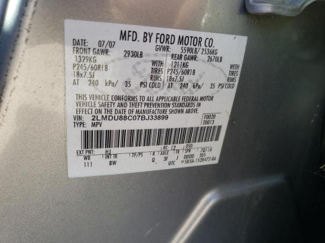 Photo 10 from auction – 2007 LINCOLN MKX with VIN 2LMDU88C07BJ33899