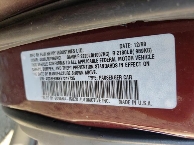 Photo 10 from auction – 2000 SUBARU LEGACY with VIN 4S3BE6868Y7212735