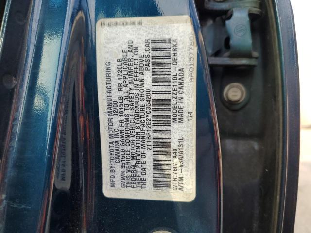 Photo 10 from auction – 2000 TOYOTA COROLLA VE with VIN 2T1BR12E2YC354200