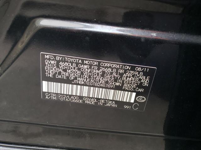 Photo 10 from auction – 2011 LEXUS ES 350 with VIN JTHBK1EG1B2467691