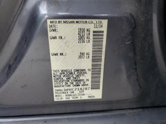 Photo 10 from auction – 2015 NISSAN ALTIMA 2.5 with VIN 1N4AL3APXFC214287