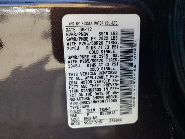 Photo 10 from auction – 2013 INFINITI FX37 with VIN JN8CS1MW5DM171065