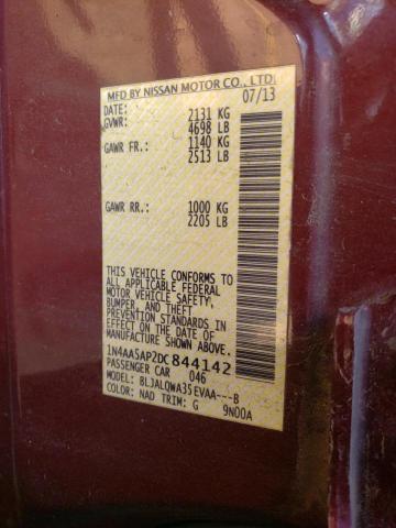 Photo 10 from auction – 2013 NISSAN MAXIMA S with VIN 1N4AA5AP2DC844142