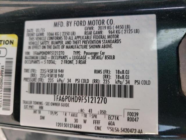 Photo 10 from auction – 2015 FORD FUSION SE with VIN 1FA6P0HD9F5121270
