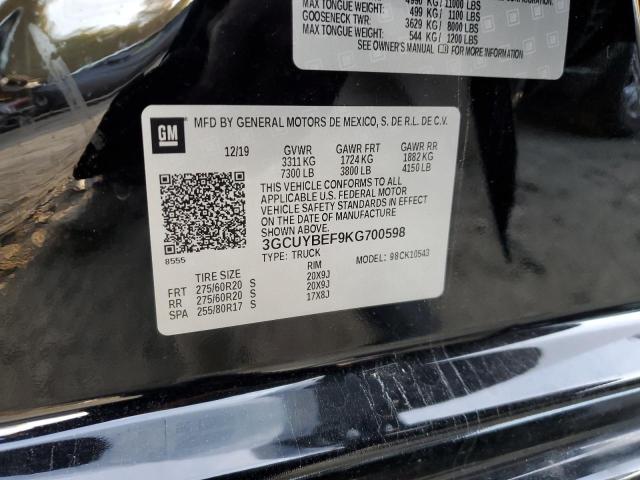 Photo 10 from auction – 2019 CHEVROLET SILVERADO with VIN 3GCUYBEF9KG700598