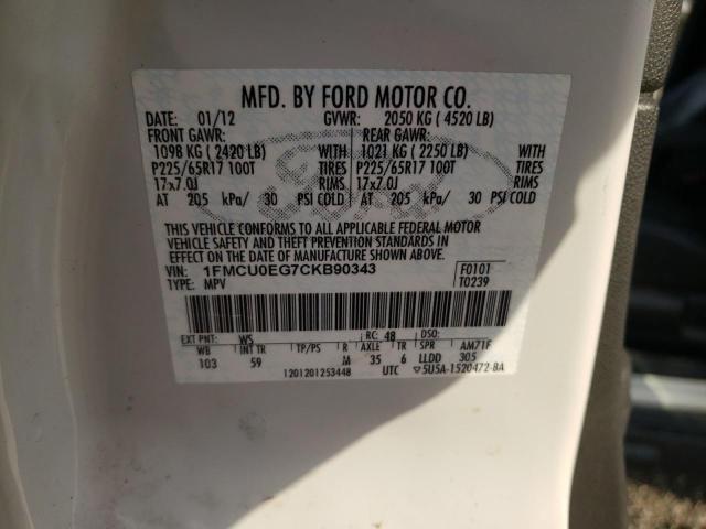 Photo 10 from auction – 2012 FORD ESCAPE LIM with VIN 1FMCU0EG7CKB90343