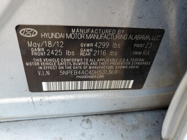 Photo 10 from auction – 2013 HYUNDAI SONATA GLS with VIN 5NPEB4AC4DH531369