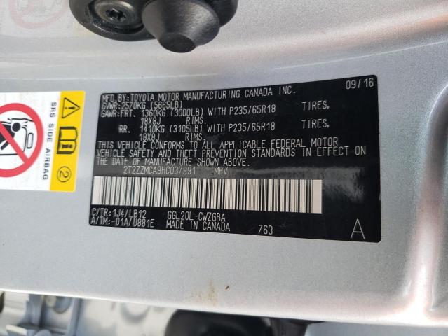 Photo 10 from auction – 2017 LEXUS RX 350 BAS with VIN 2T2ZZMCA9HC037991