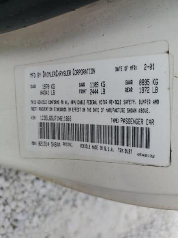 Photo 10 from auction – 2001 CHRYSLER SEBRING LI with VIN 1C3EL65U71N611809