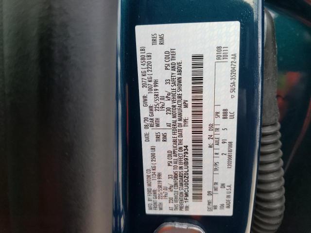 Photo 10 from auction – 2020 FORD ESCAPE TIT with VIN 1FMCU0DZ0LUB97934
