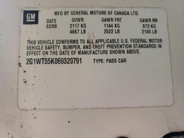 Photo 10 from auction – 2006 CHEVROLET IMPALA LT with VIN 2G1WT55K069320791