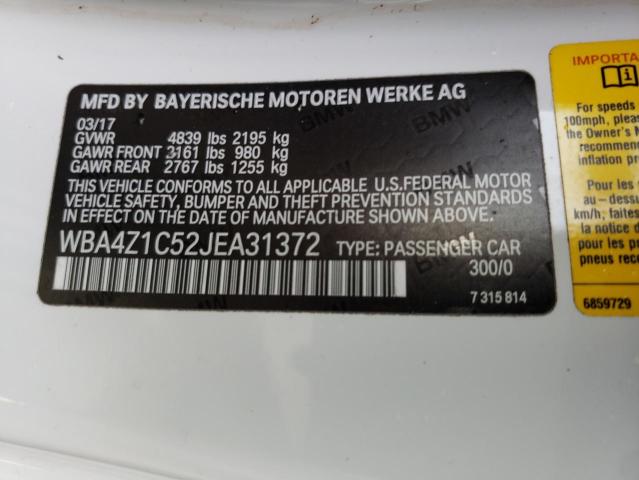 Photo 10 from auction – 2018 BMW 430I with VIN WBA4Z1C52JEA31372