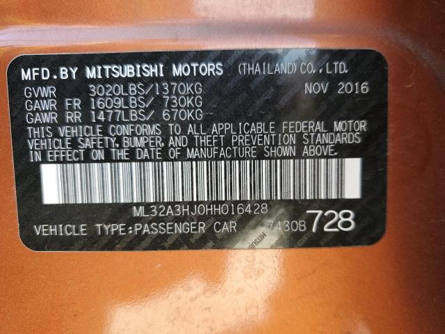 Photo 10 from auction – 2017 MITSUBISHI MIRAGE ES with VIN ML32A3HJ0HH016428