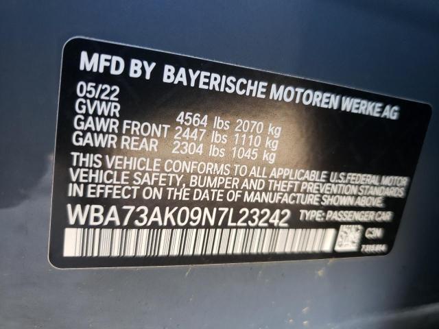 Photo 10 from auction – 2022 BMW 228XI with VIN WBA73AK09N7L23242