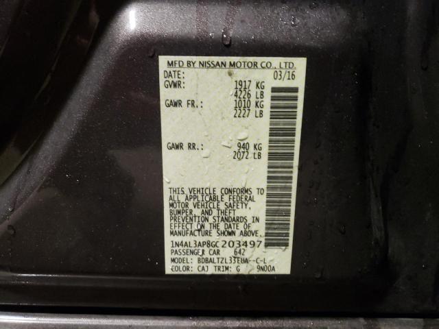 Photo 10 from auction – 2016 NISSAN ALTIMA 2.5 with VIN 1N4AL3AP8GC203497