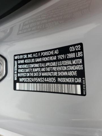 Photo 10 from auction – 2022 PORSCHE 911 CARRER with VIN WP0CB2A95NS244805