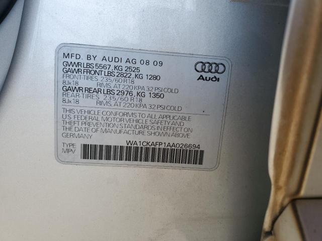 Photo 10 from auction – 2010 AUDI Q5 PREMIUM with VIN WA1CKAFP1AA026694