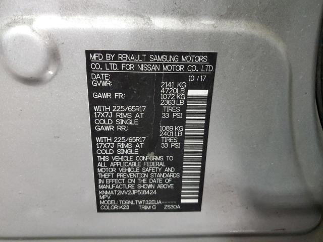 Photo 10 from auction – 2018 NISSAN ROGUE S with VIN KNMAT2MV2JP518424