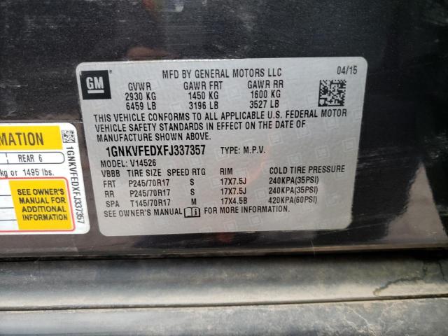 Photo 10 from auction – 2015 CHEVROLET TRAVERSE L with VIN 1GNKVFEDXFJ337357