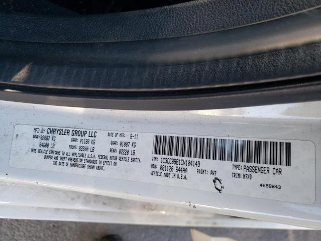 Photo 10 from auction – 2012 CHRYSLER 200 TOURIN with VIN 1C3CCBBB1CN104149