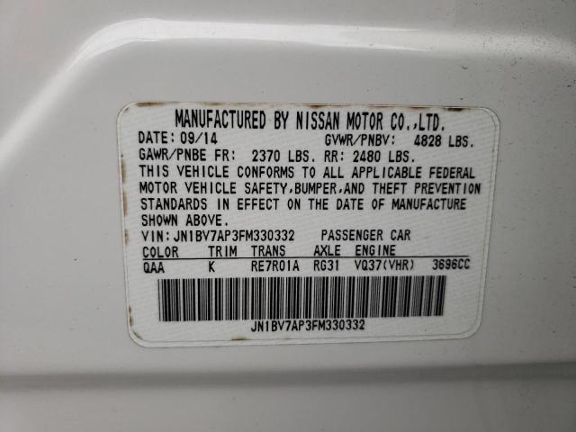 Photo 10 from auction – 2015 INFINITI Q50 BASE with VIN JN1BV7AP3FM330332