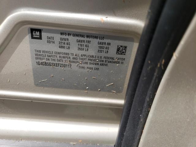 Photo 10 from auction – 2014 BUICK LACROSSE with VIN 1G4GB5G3XEF230117