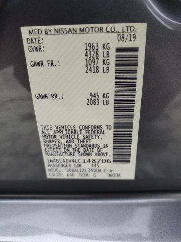 Photo 10 from auction – 2020 NISSAN ALTIMA SL with VIN 1N4BL4EV4LC148706