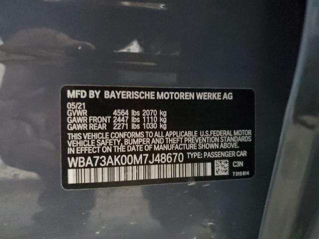 Photo 10 from auction – 2021 BMW 228XI with VIN WBA73AK00M7J48670