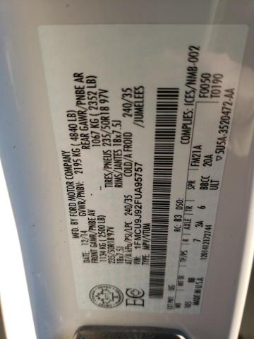Photo 10 from auction – 2015 FORD ESCAPE TIT with VIN 1FMCU9J92FUA95757