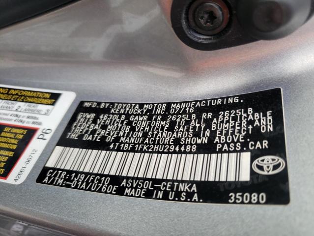 Photo 10 from auction – 2017 TOYOTA CAMRY LE with VIN 4T1BF1FK2HU294488